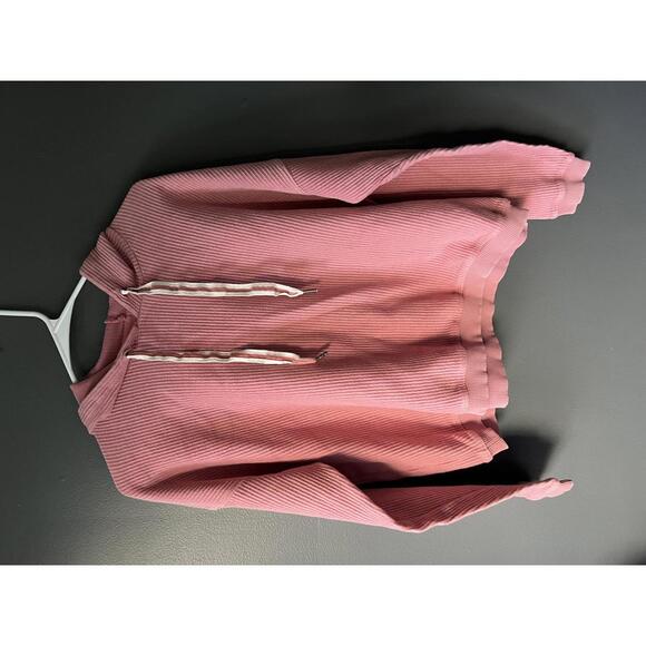 aerie Tops - Cozy Aerie Pink Ribbed Hoodie size Small